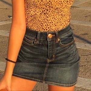 High Waisted American Eagle Jean Skirt
